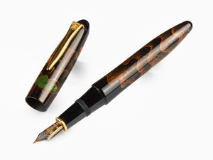 Platinum Izumo Fountain Pen, Black,Ginsen Yakumo, Maki-e