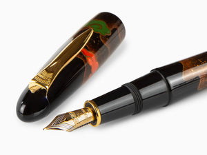 Platinum Izumo Fountain Pen, Black,Ginsen Yakumo, Maki-e