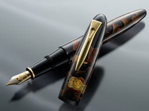 Platinum Izumo Fountain Pen, Black,Ginsen Yakumo, Maki-e