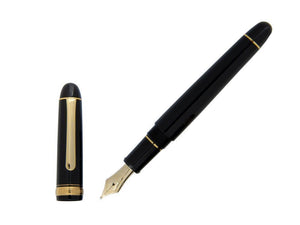 Platinum Century #1 Black to Black Fountain Pen, Resin, PNB-15000A-1