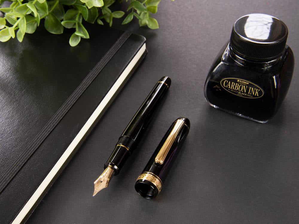 Platinum Century #1 Black to Black Fountain Pen, Resin, PNB-15000A-1