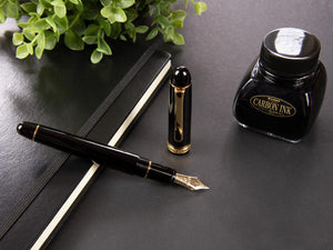 Platinum Century #1 Black to Black Fountain Pen, Resin, PNB-15000A-1