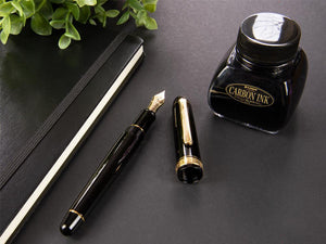 Platinum Century #1 Black to Black Fountain Pen, Resin, PNB-15000A-1