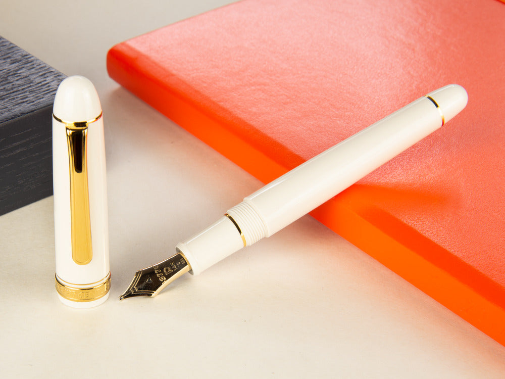 Platinum Century Chenonceau White Fountain Pen, Resin, PNB-15000A-2