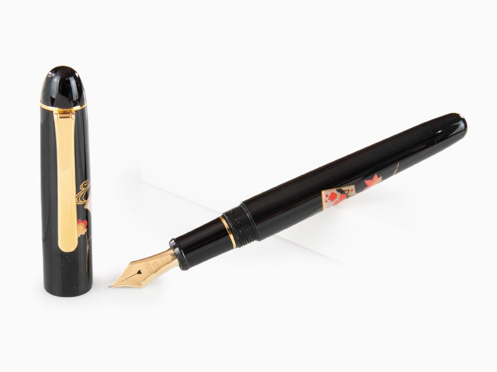 Platinum Urushi Maki-e Fountain Pen, Resin and lacquer, Senmen