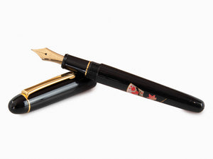 Platinum Urushi Maki-e Fountain Pen, Resin and lacquer, Senmen