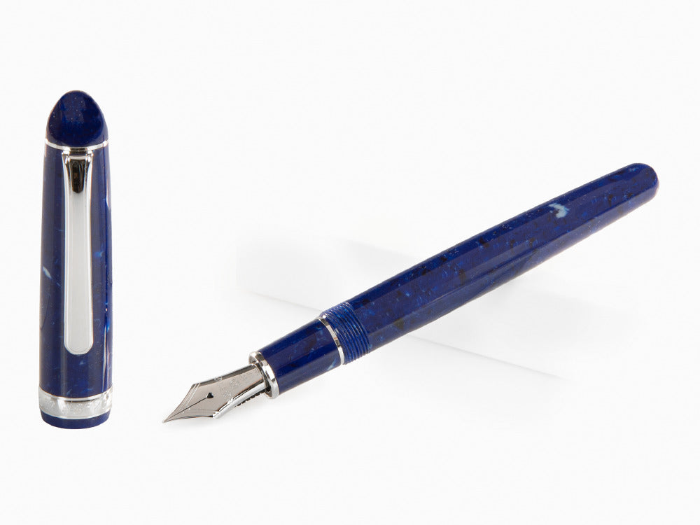 Platinum Celluloid Fountain Pen Midnight Ocean, Rhodium trim