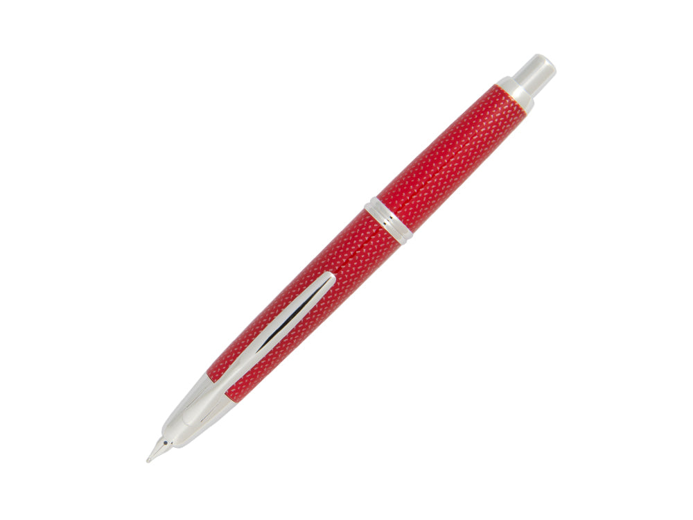 Pilot Capless Fountain Pen, Carbon fibre, Rhodium trim, Red