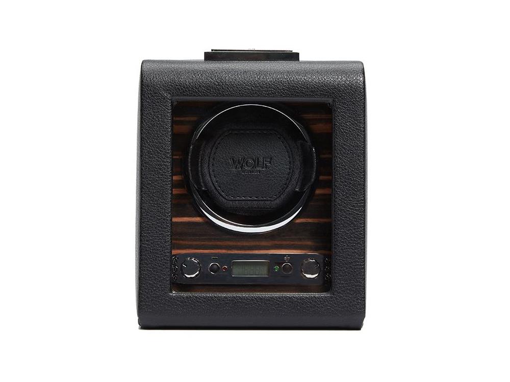 WOLF Roadster Watch winder, 1 Watch, Black, Vegan Leather, 457056