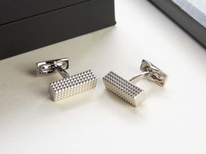 S.T. Dupont Diamond Head Cufflinks, Palladium, Polished, Silver, 005567