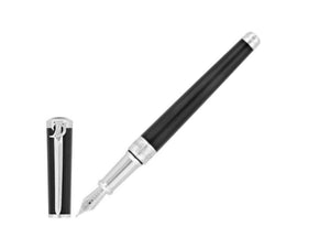 S.T. Dupont Sword Fountain Pen, Lacquer, Palladium trim, Black, 290102