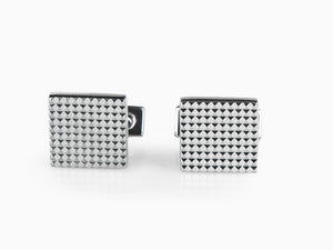 S.T. Dupont Square Diamond Head Cufflinks, Steel, Polished, Silver, 005568