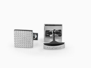 S.T. Dupont Square Diamond Head Cufflinks, Steel, Polished, Silver, 005568