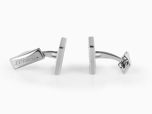 S.T. Dupont Square Diamond Head Cufflinks, Steel, Polished, Silver, 005568