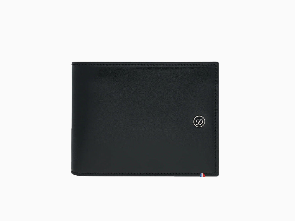 S.T. Dupont Line D Wallet, Black, Leather, 4 Cards, Coin case, 180007