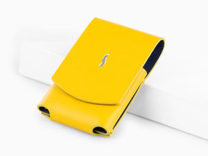 S.T. Dupont Minijet Lighter Case, Leather, Soft, Yellow, 183053