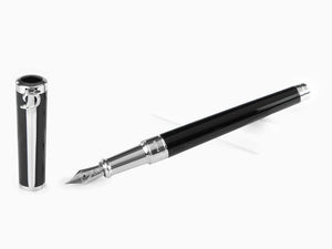 S.T. Dupont Sword Fountain Pen, Lacquer, Palladium trim, Black, 290102