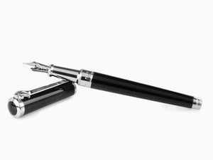 S.T. Dupont Sword Fountain Pen, Lacquer, Palladium trim, Black, 290102