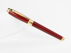 S.T. Dupont Line D Rollerball pen, Lacquer, Red, Gold trim, 412108L