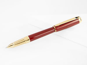 S.T. Dupont Line D Rollerball pen, Lacquer, Red, Gold trim, 412108L