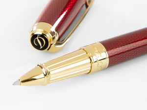 S.T. Dupont Line D Rollerball pen, Lacquer, Red, Gold trim, 412108L