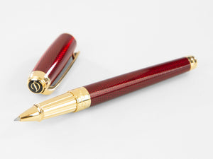 S.T. Dupont Line D Rollerball pen, Lacquer, Red, Gold trim, 412108L