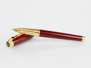 S.T. Dupont Line D Rollerball pen, Lacquer, Red, Gold trim, 412108L