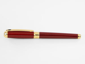 S.T. Dupont Line D Rollerball pen, Lacquer, Red, Gold trim, 412108L