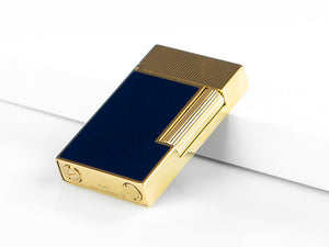 S.T. Dupont Ligne 2 Cling Lighter, Lacquer, Gold trim, Blue, C16457