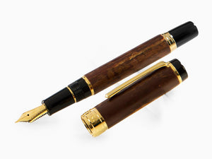 Sailor Precious Wood Kabazaiku Fountain Pen, Cherry Wood, 24K Gold