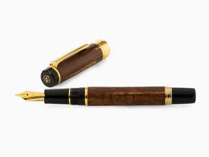 Sailor Precious Wood Kabazaiku Fountain Pen, Cherry Wood, 24K Gold