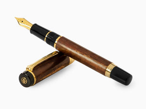 Sailor Precious Wood Kabazaiku Fountain Pen, Cherry Wood, 24K Gold