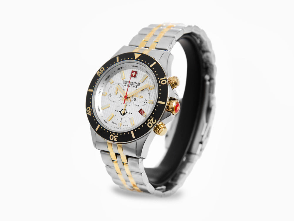 Quartz - Hanowa Chrono SM Watch, UK Swiss Silver, 43mm, Iguana X Flagship Military Sell