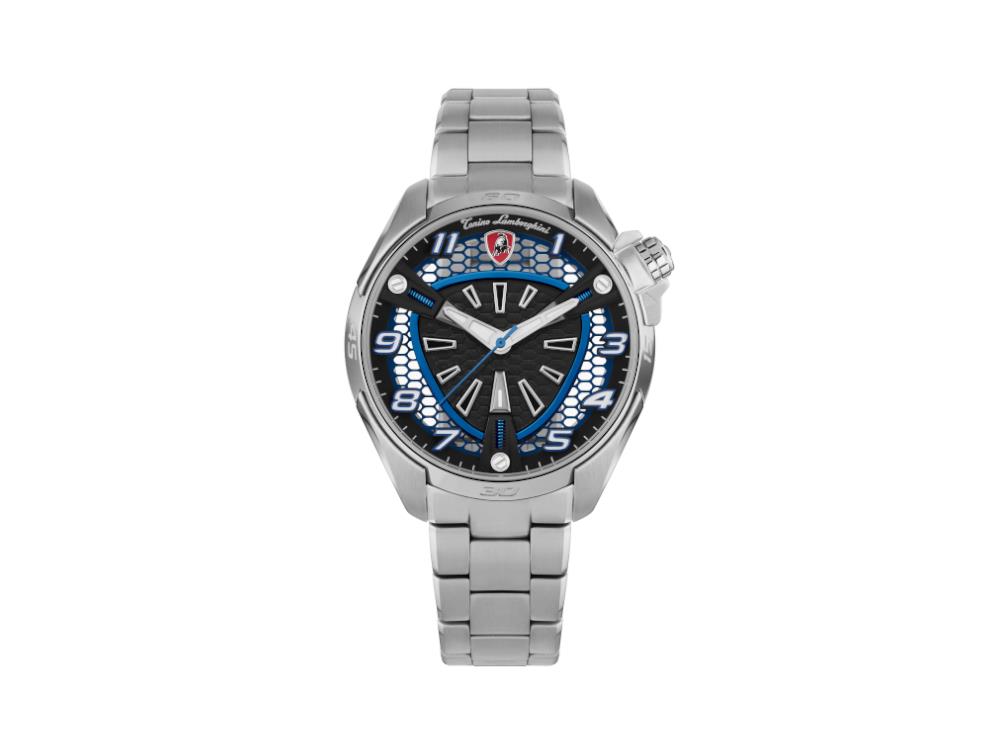 Tonino Lamborghini Shock Abs Quartz Watch, Blue, 42 mm, Bracelet, TLABSB-SS-B