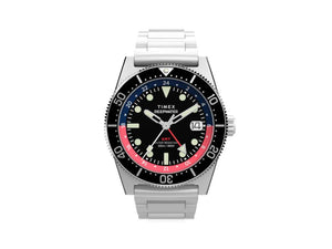 Timex DeepWater Reef 200 GMT Quartz Watch, Black, 41 mm, TW2W95300