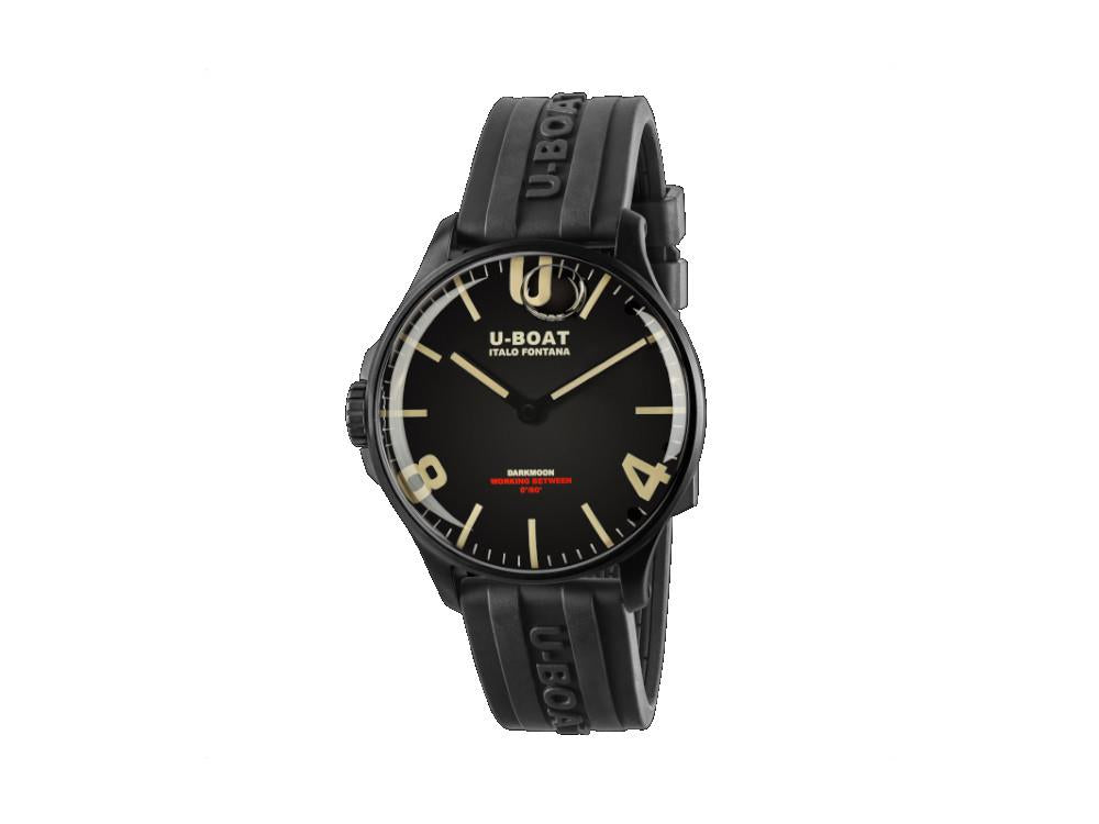 U-Boat Capsoil Darkmoon 44 IPB Quartz Watch, Black, 44 mm, Rubber, 8464/A