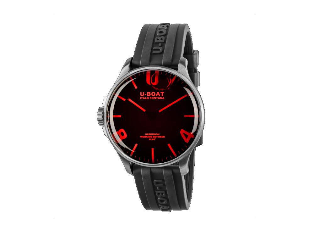 U-Boat Capsoil Darkmoon 44 Red SS Quartz Watch, Black, 44 mm, 8465/A