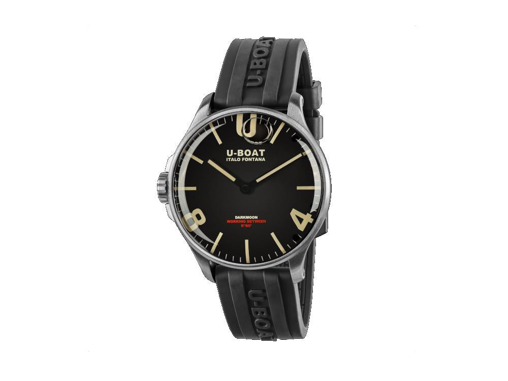 U-Boat Capsoil Darkmoon 44 SS Quartz Watch, Rubber,  Black, 44 mm, 8463/A