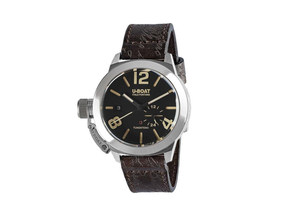 U-Boat Classico 42 Tungsteno Automatic Watch, Black, Leather strap, 8893