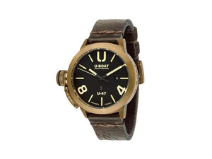 U-Boat Classico U-47 Bronzo Automatic Watch, Bronze, Black, 47 mm, Leather, 7797