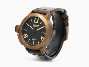 U-Boat Classico U-47 Bronzo Automatic Watch, Bronze, Black, 47 mm, Leather, 7797