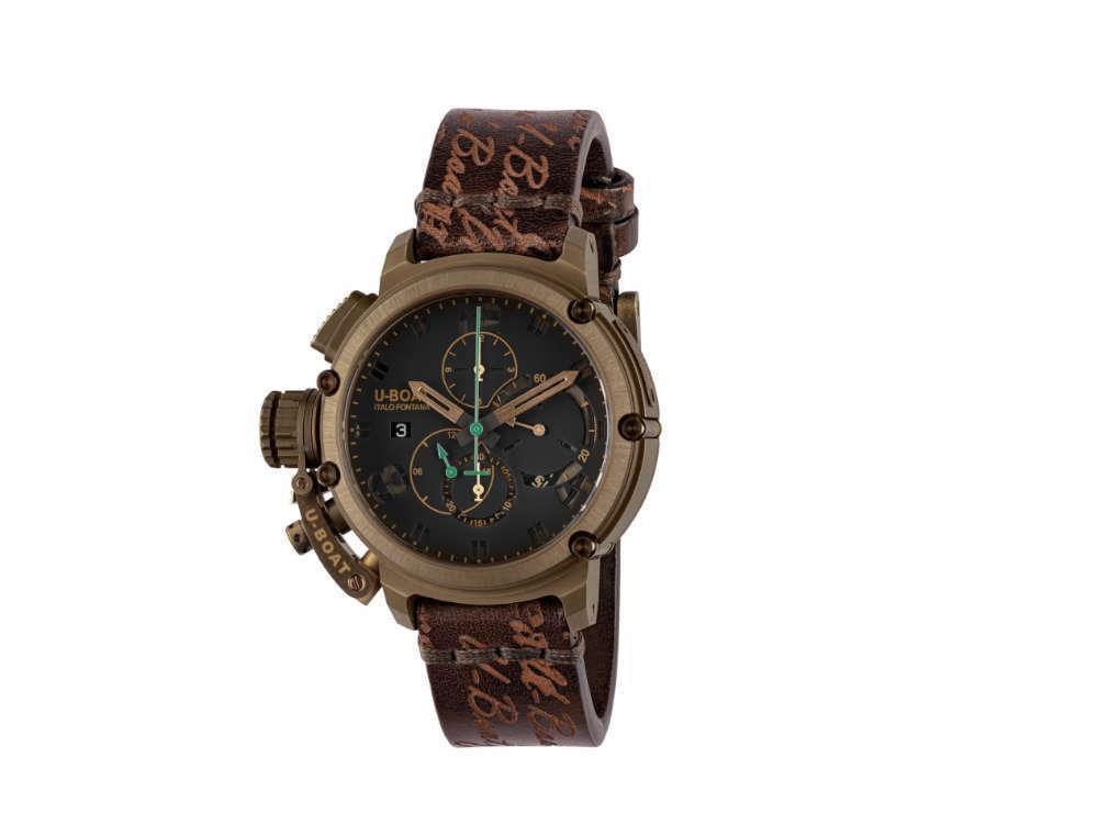 U-Boat Chimera Green Chrono Bronze Automatic Watch, Black, 46mm, Lim. Ed., 8526