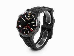 U-Boat Capsoil Doppiotempo Red Rehaut Quartz Watch, DLC, Black, 45 mm, 8841