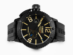 U-Boat Classico Sommerso Automatic Watch, DLC, Black, 46 mm, 30 atm, 9015