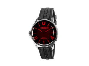 U-Boat Capsoil Darkmoon Glass Quartz Watch, SS, 40 mm, Red, 9305