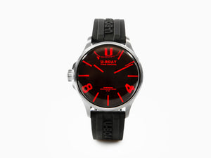 U-Boat Capsoil Darkmoon Glass Quartz Watch, SS, 40 mm, Red, 9305