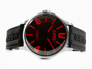 U-Boat Capsoil Darkmoon Glass Quartz Watch, SS, 40 mm, Red, 9305