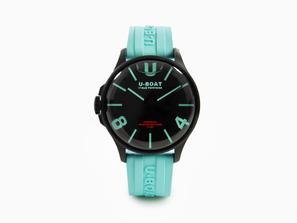 U-Boat Capsoil Darkmoon Aquamarine Curve Quartz Watch, IPB, 44 mm, Black, 9526