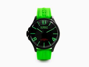 U-Boat Capsoil Darkmoon Green Curve Quartz Watch, IPB, 44 mm, Black, 9534