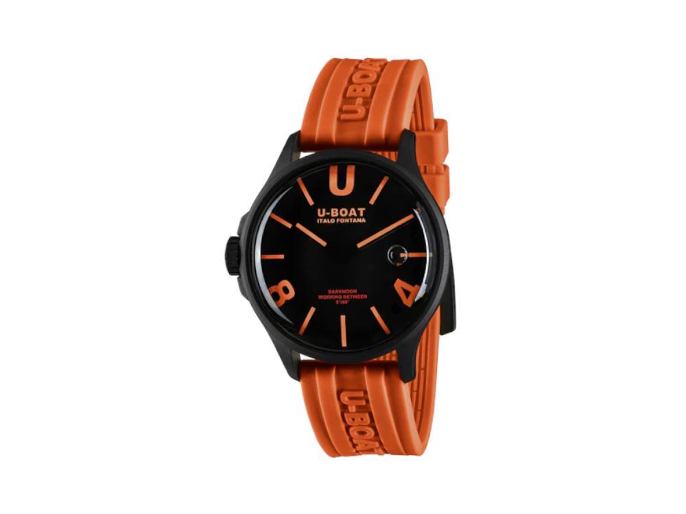 U-Boat Capsoil Darkmoon Curve Orange Quartz Watch, IPB, 44 mm, Black, 9538